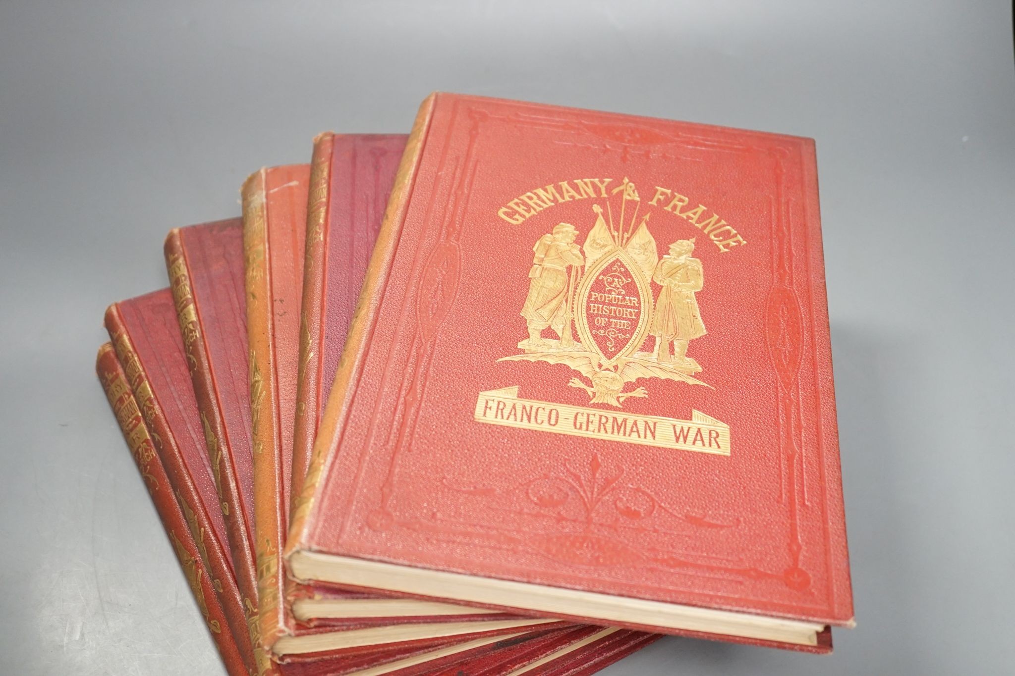 Rich, Elihu - Germany and France: a popular history of the Franco - German War, 2 vols (in 6 divisions)., num. wood-engraved plates and plans (some d-page or folded), text illus.